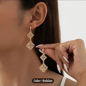 NEW Golden Filigree Drop Earrings